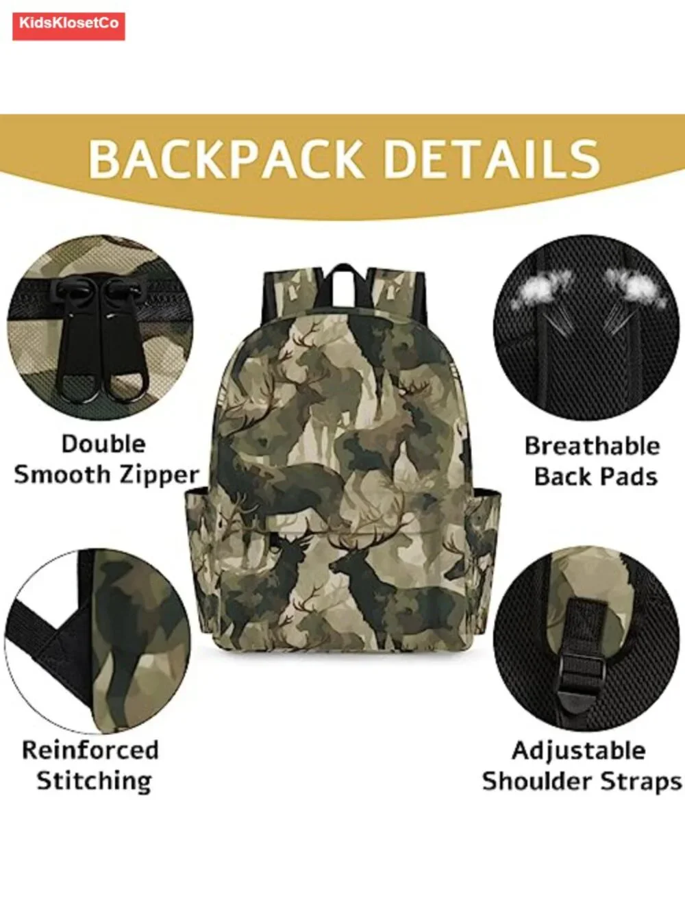 Camouflage Animal Preschool Backpack for Kids Toddler Lightweight School Bag